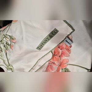 Tiffany & Co. Pink and Green Floral Scarf
